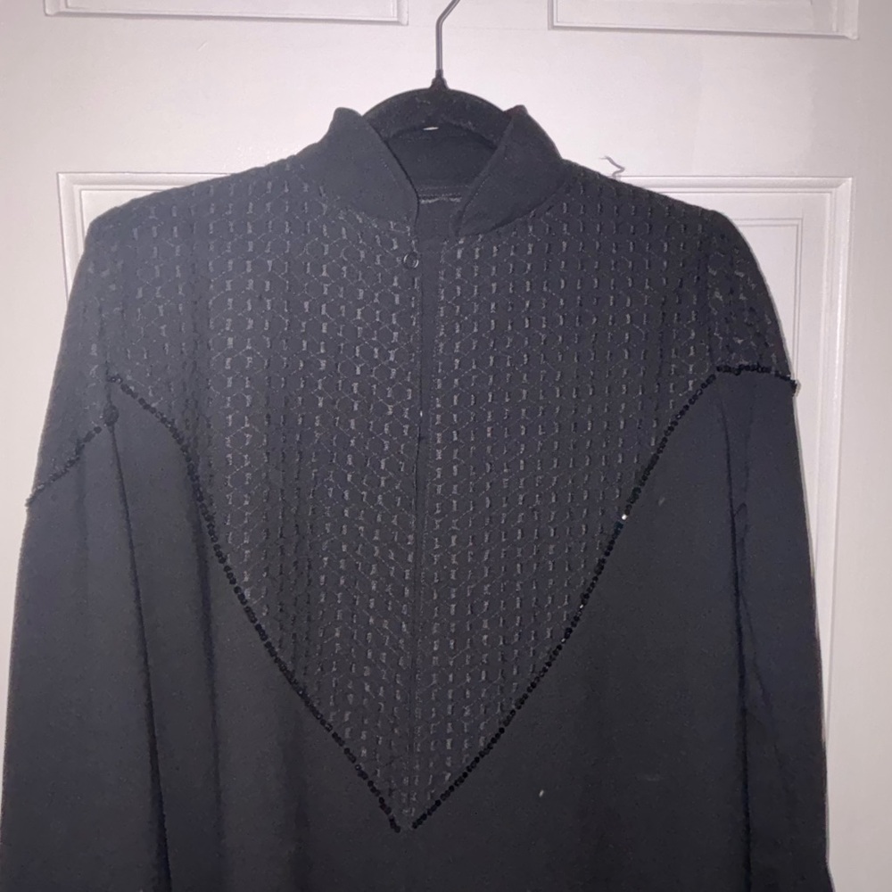 Black abaya with design front and back